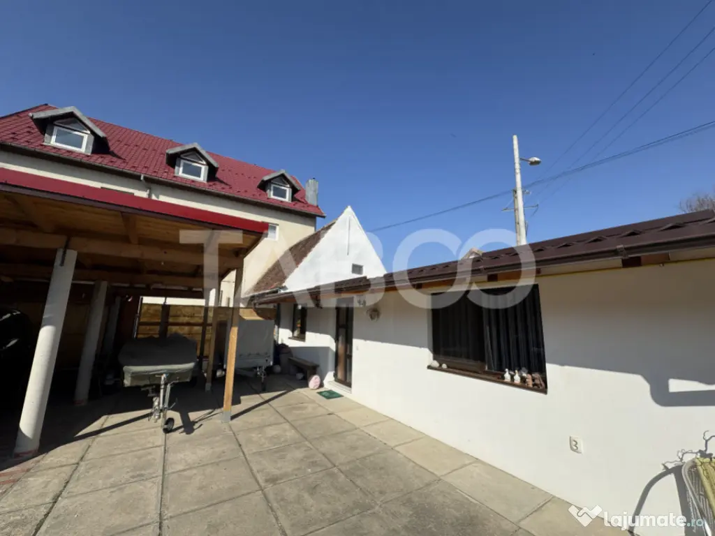 Casa individuala + apartament 2 fronturi teren 584 mp Turnis 