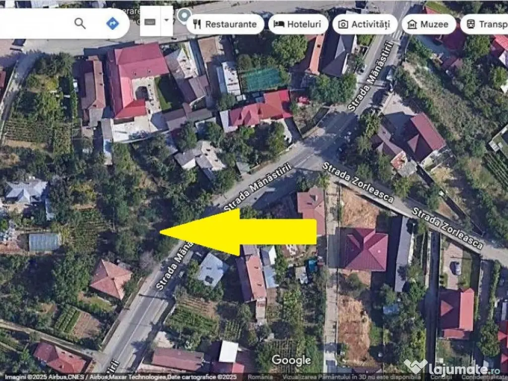 Teren intravilan 640 mp, D = 22,5 m, zona centrala - str. Manastirii 