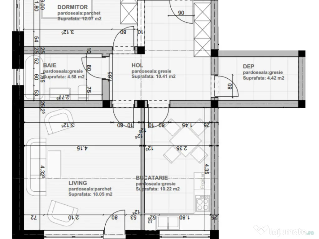 Apartament 2 camere, decomandat, 60 mp, direct DEZVOLTATOR, SUBCETATE 