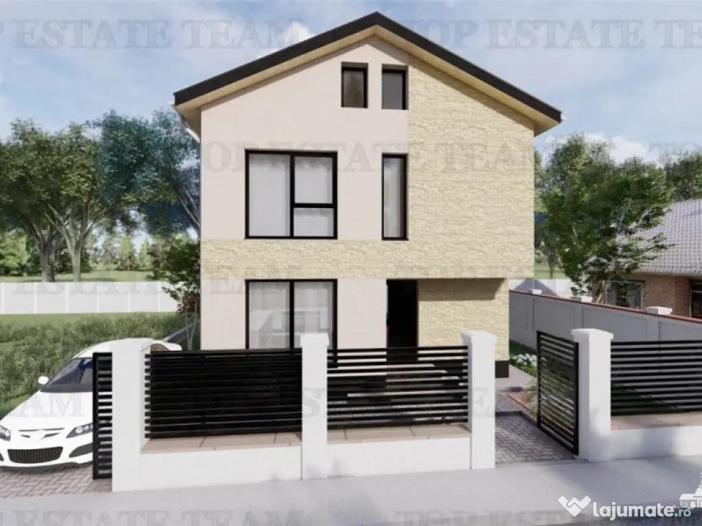 Vila pe stil modern, individuala cu 4 camere , 3 bai , Livin 