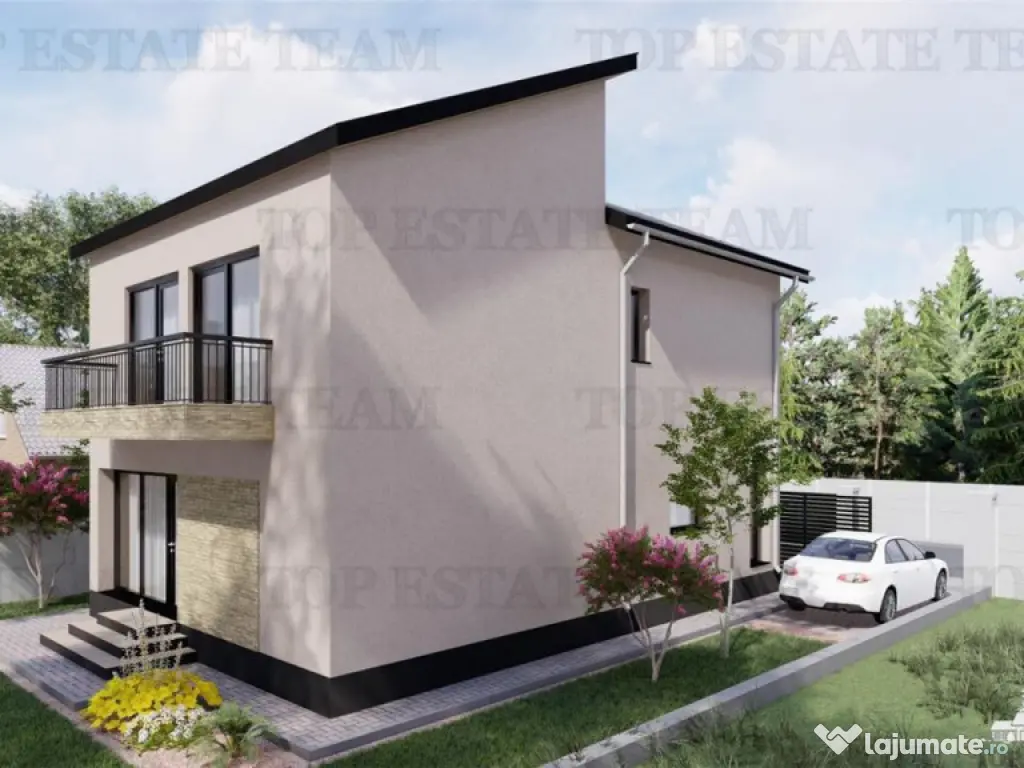 Vila pe stil modern, individuala cu 4 camere , 3 bai , Livin 