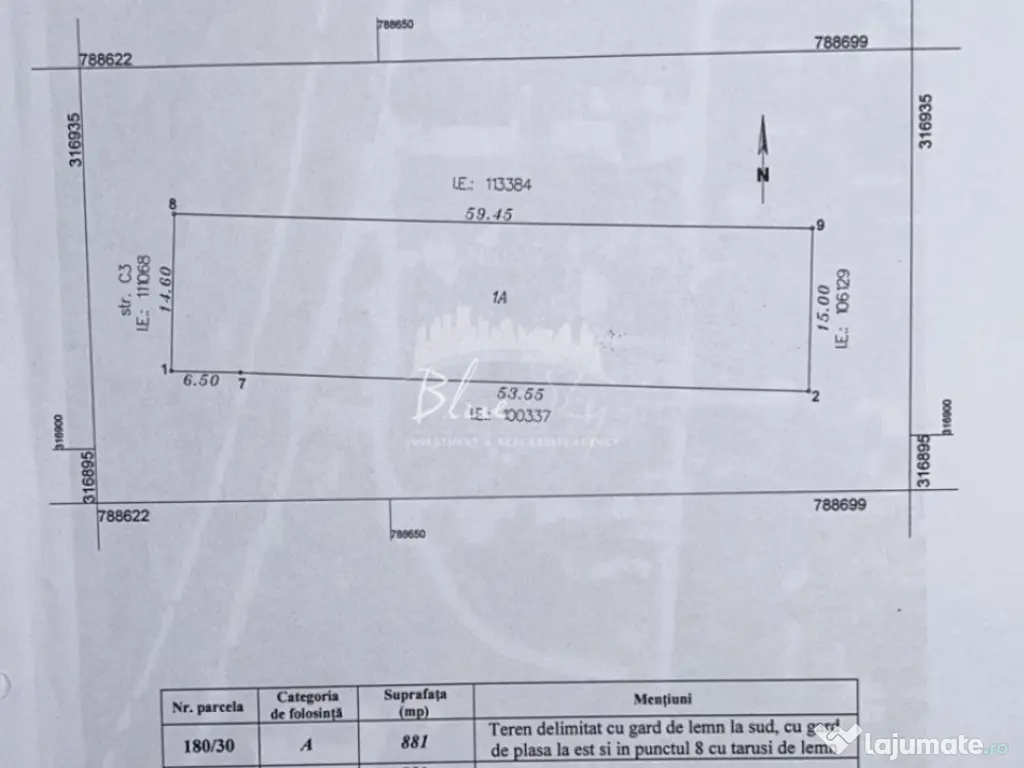 Teren 881 mp în Mamaia Sat, Str. C3 