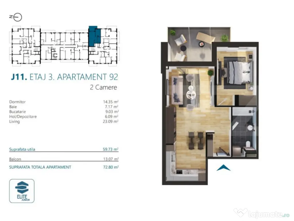 Apartament cu 2 camere, 60 mp, Ansamblu Rezidential, zona RI 