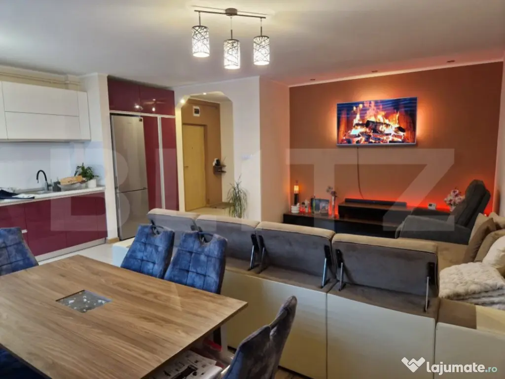 Apartament modern, cu 3 camere, 2 bai, 85 mp, 2 parcări, zo