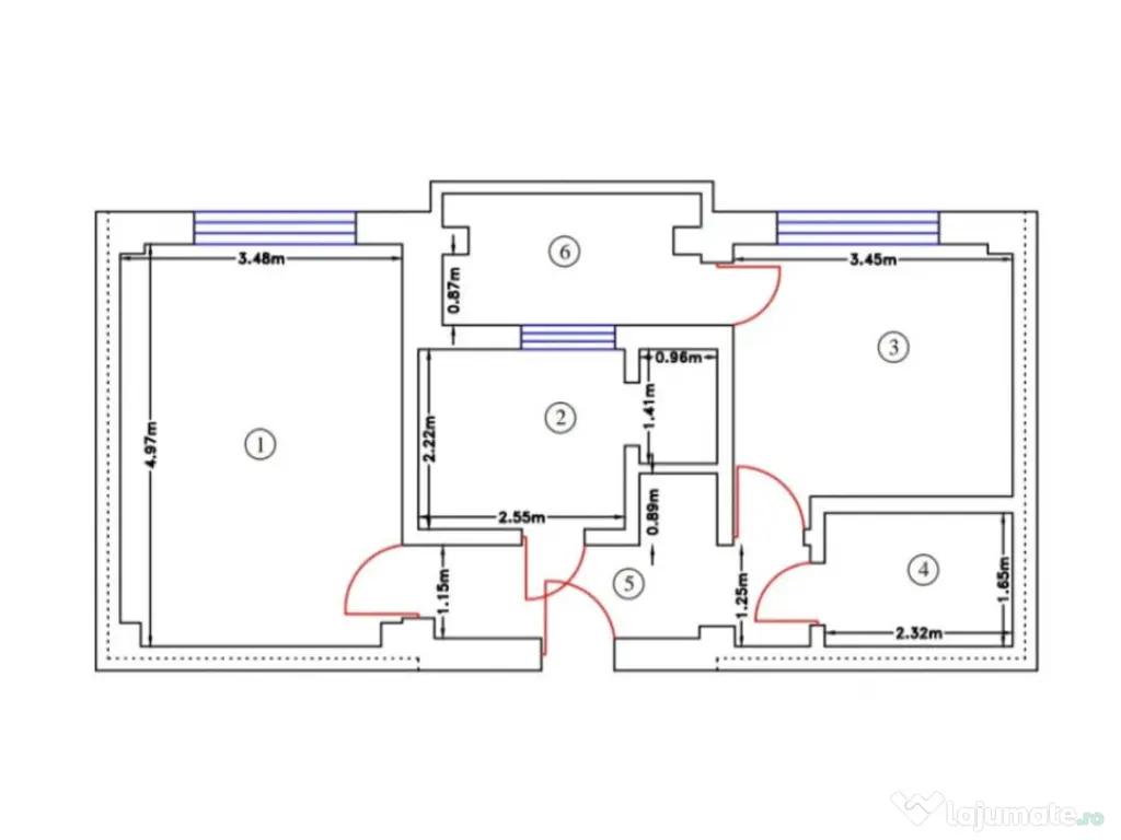 Apartament decomandat cu 2 camere, etaj1/3, Vaslui, Vis-a-vi 