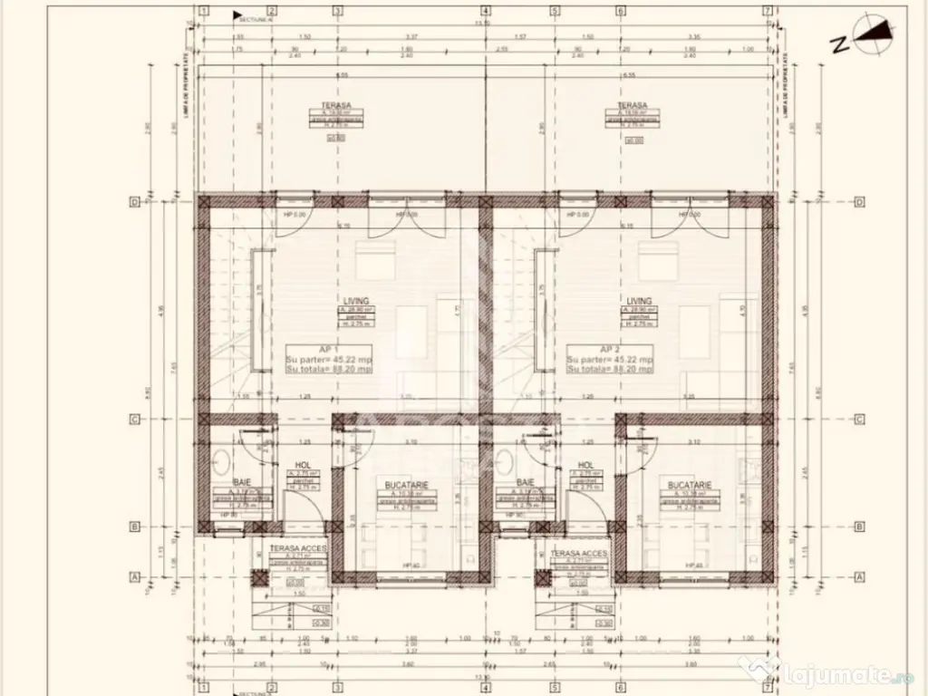 Case insiruite cu 3 camere, bucatarie inchisa, toate util... 