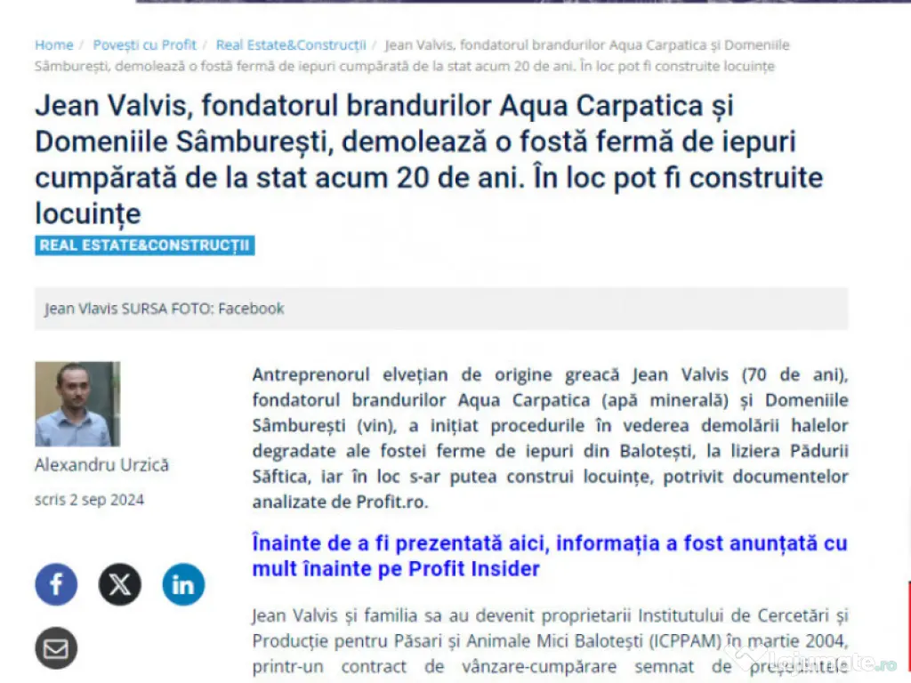 Oportunitate rară: Teren 28.000mp în Săftica-Balotești 