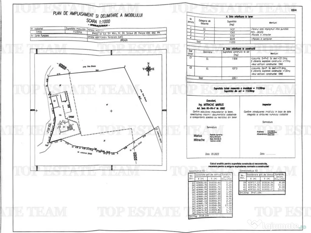 Teren 11230 m.p. Conac - necesita renovare