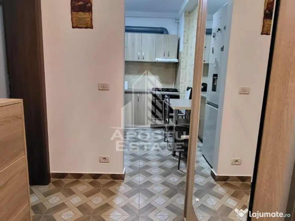 Apartament cu o camera, centrala proprie, terasa, Giroc