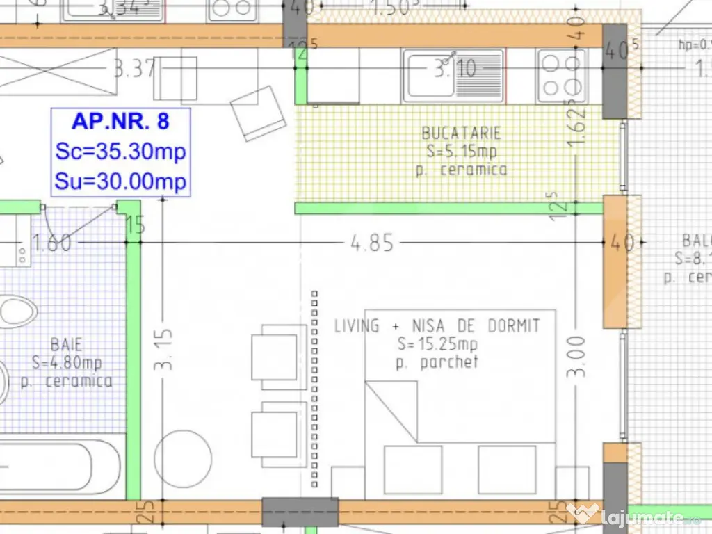 Apartament de vânzare – bloc nou, 47 mp, zona zavoaie ter