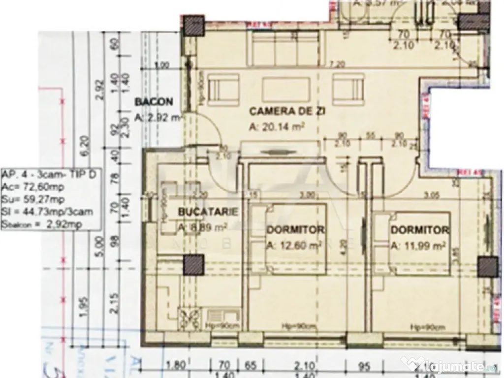 APARTAMENT 3 CAMERE - BLOC NOU CALEA GIULESTI 