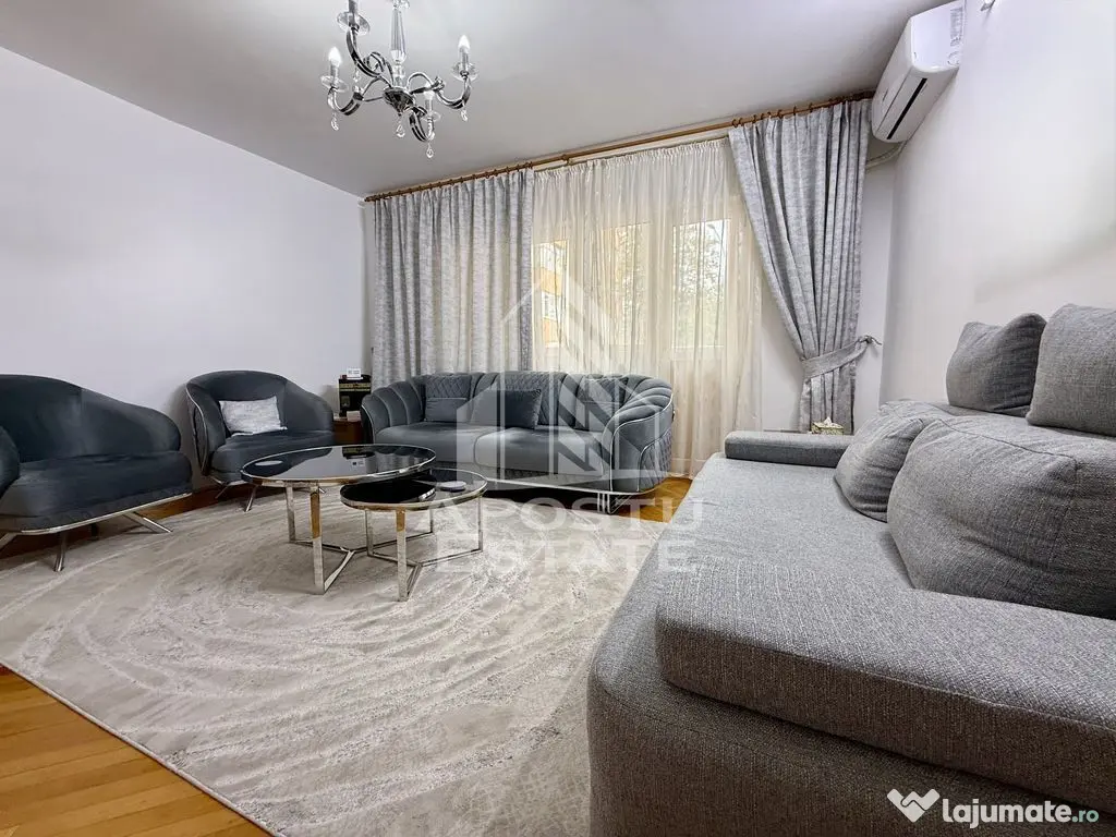 Apartament 3 camere, parter inalt, mobilat, centrala, zon... 