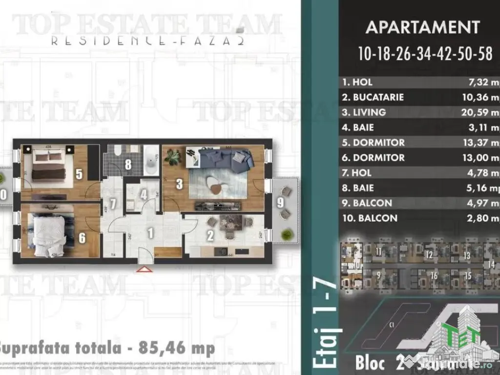 Reduceri! Apartament spatios 3 camere, bloc nou, zona Bercen