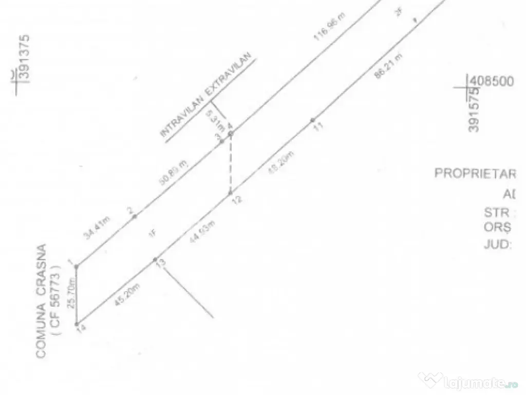 Teren 5000 mp, cu utilități, în comuna Crasna 