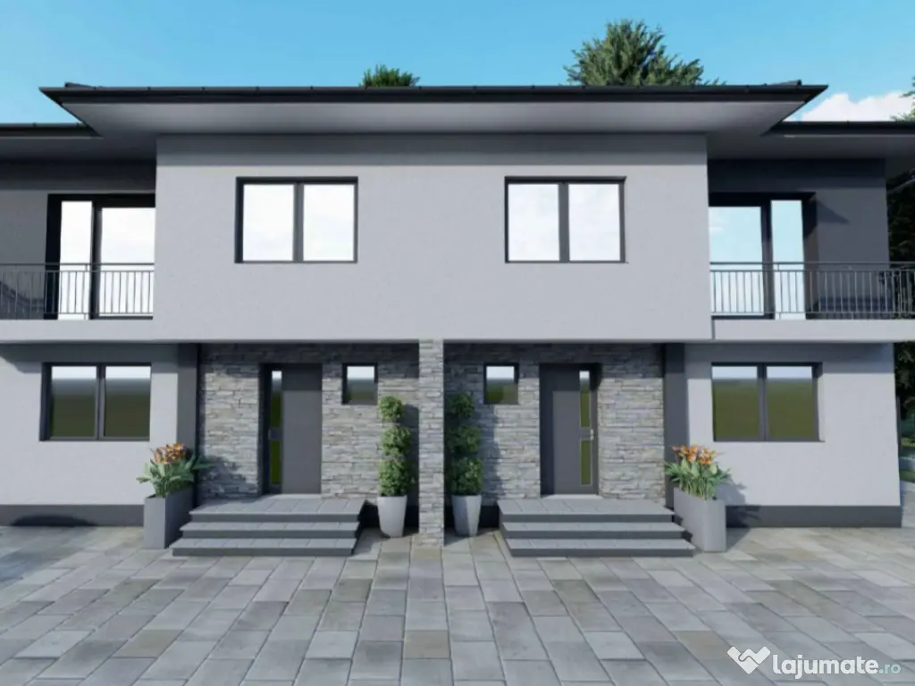 Duplex de vanzare, 124 mp, la rosu