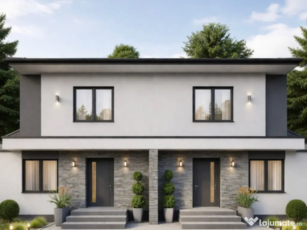 Duplex de vanzare, 124 mp, la rosu