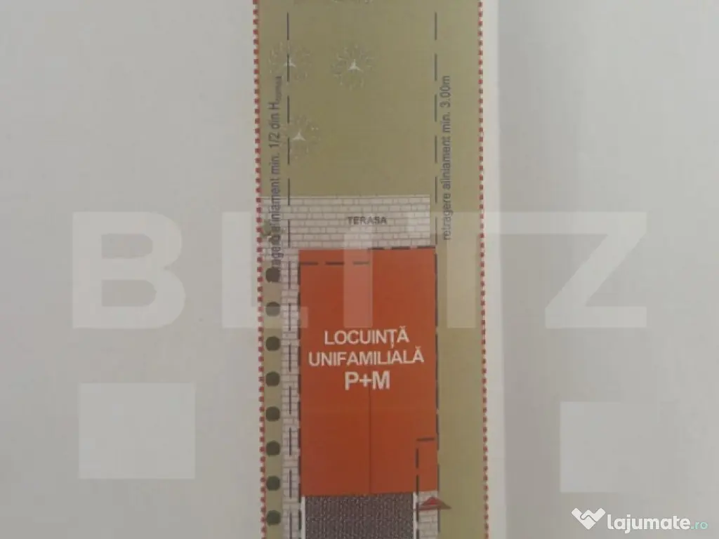 Nou! Teren intravilan 1000 mp, front 12m, autorizabil casa i