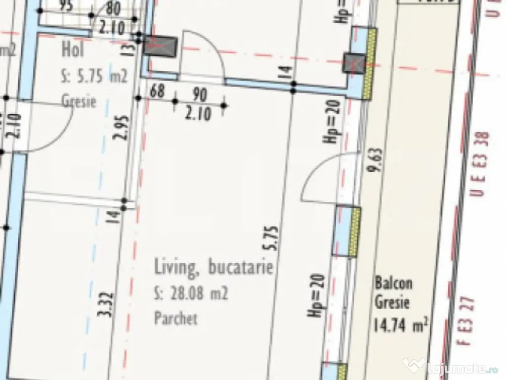 Apartament de 2 camere, 52,40 mp, in Someseni