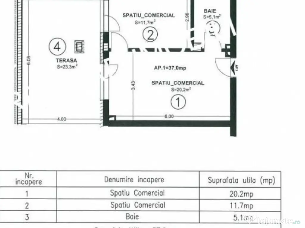 Spatiu comercial, 2 camere, terasa 23 mp, acces din terasa Apahida 