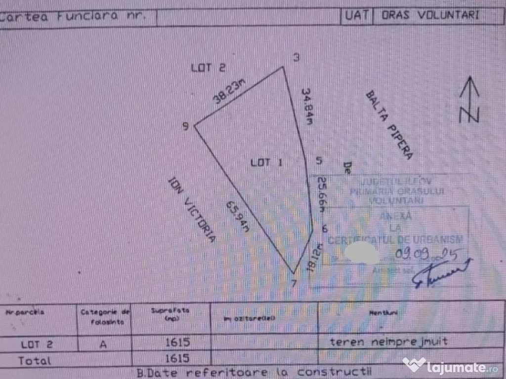 Zona Pipera-Henri Coanda 1615 mp deschidere la lac 
