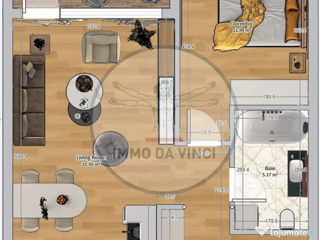 Apartament de vanzare 2 camere 57mp 2550 EUR-MP