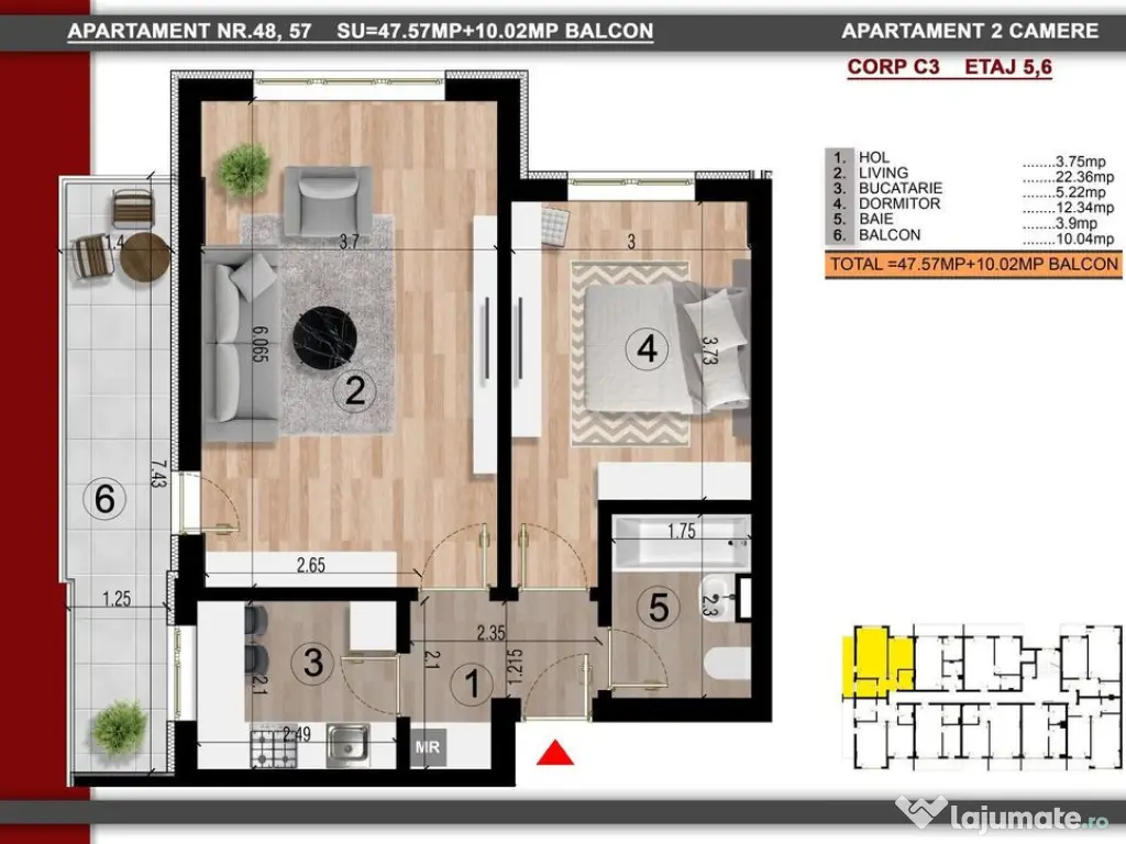 2cam.dec. mutare imediata/15min pe jos metrou Leonida/Ber... 