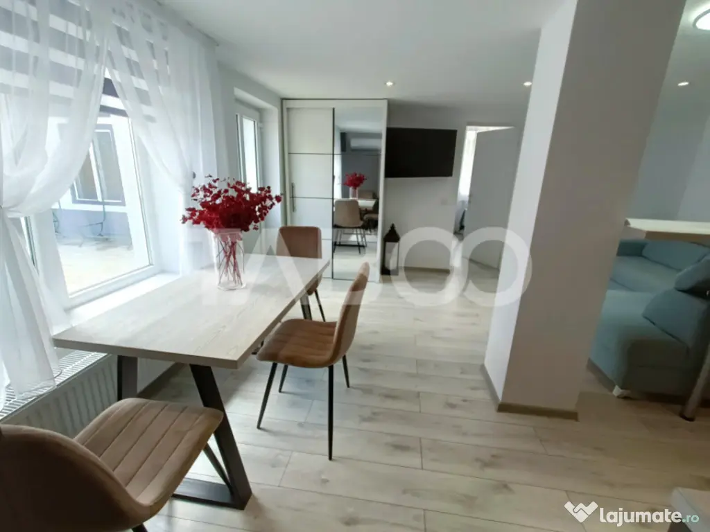 Apartament 2 camere - mobilat modern - curte proprie cu fili