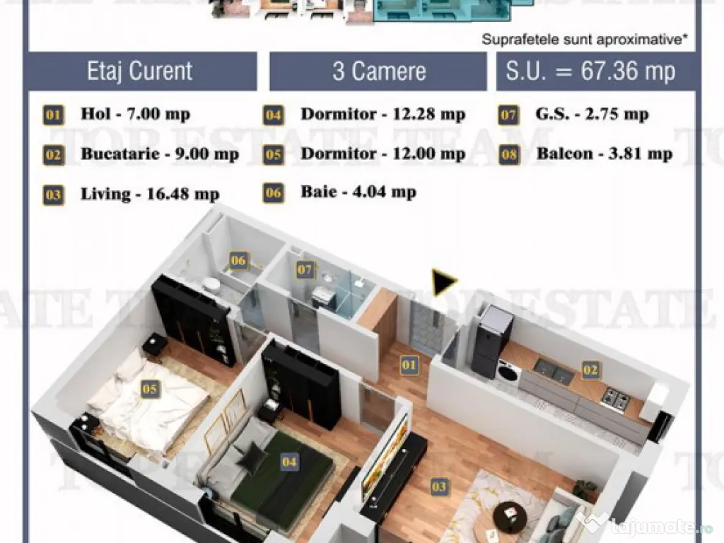 Promotie de PASTE! Apartament 3 camere cu finisaje premium s 