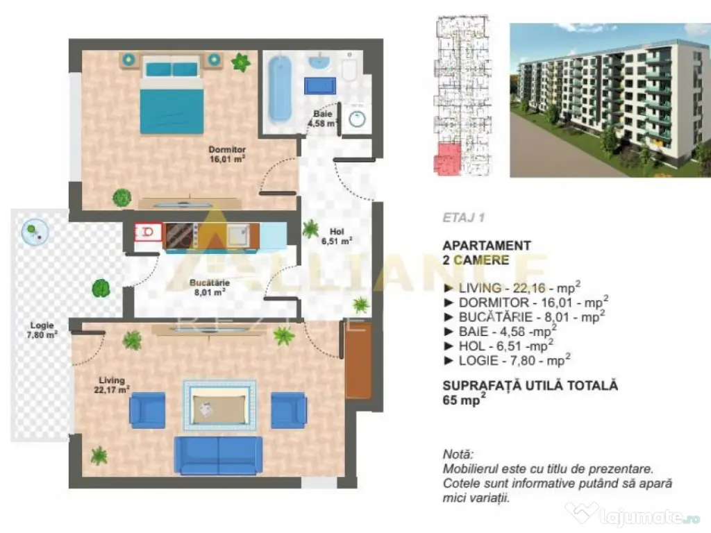 Metrou Aparatorii Patriei Ap 2 Cam decomandat 65 MP