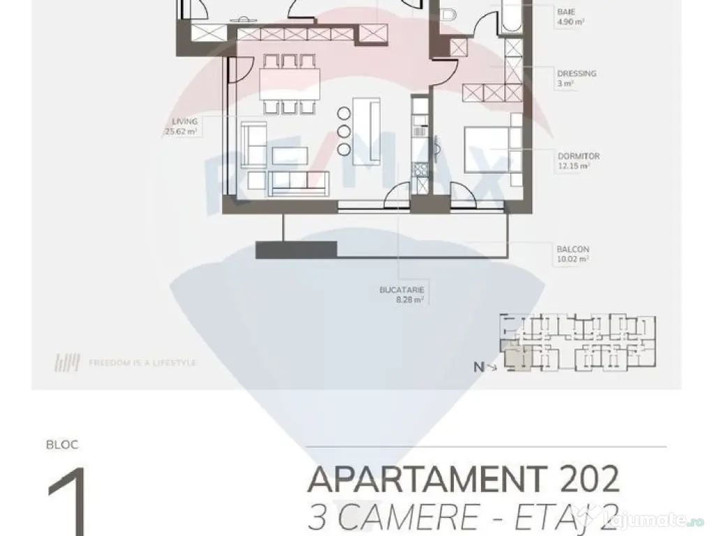 Apartament 3 camere open-space, 2 bai | Welmont by ROKMAN 