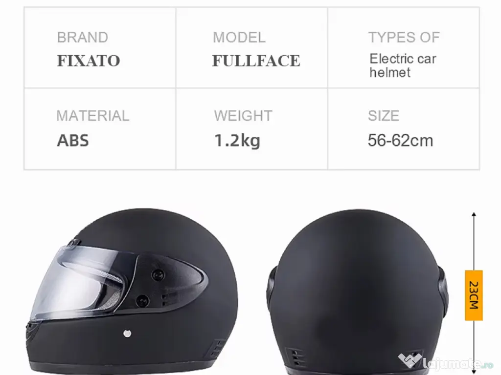 Casca moto/scuter Full face unisex, cu viziera,marime universala 58-62cm, neagra 