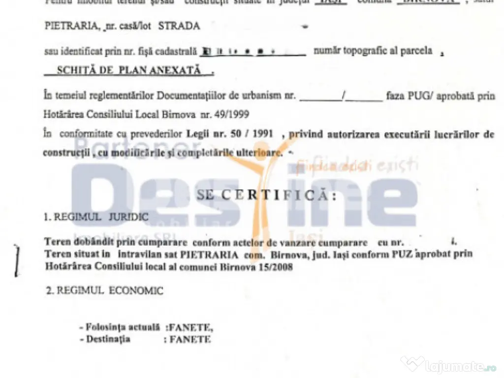 Teren intravilan 8000mp, Comuna Bârnova Iași 