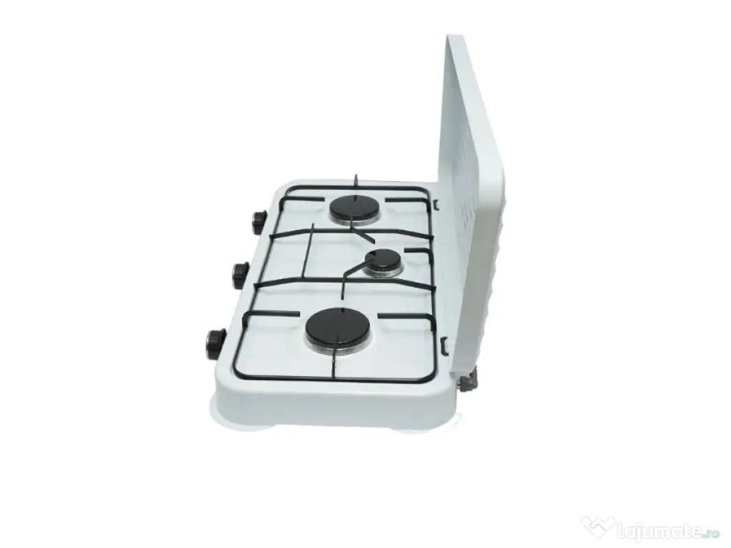 Plita Aragaz Mini 3 Ochiuri Arzator Gaz Camping Bucatarie Emailat Alb