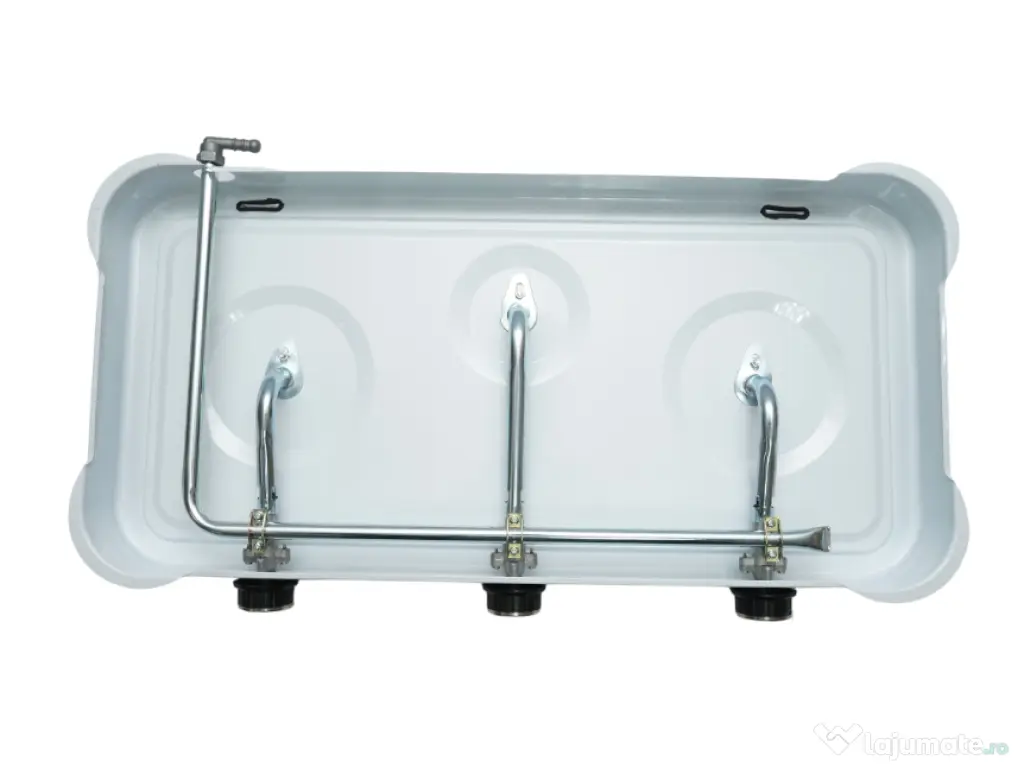 Plita Aragaz Mini 3 Ochiuri Arzator Gaz Camping Bucatarie Emailat Alb