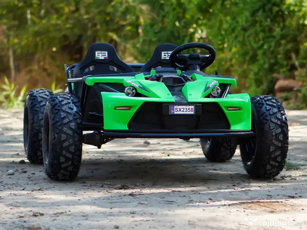 Buggy electric Kinderauto General, 800W 48V 20Ah, roti gonflabile Green 