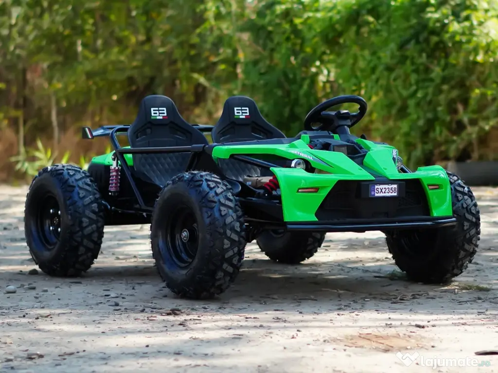 Buggy electric Kinderauto General, 800W 48V 20Ah, roti gonflabile Green 