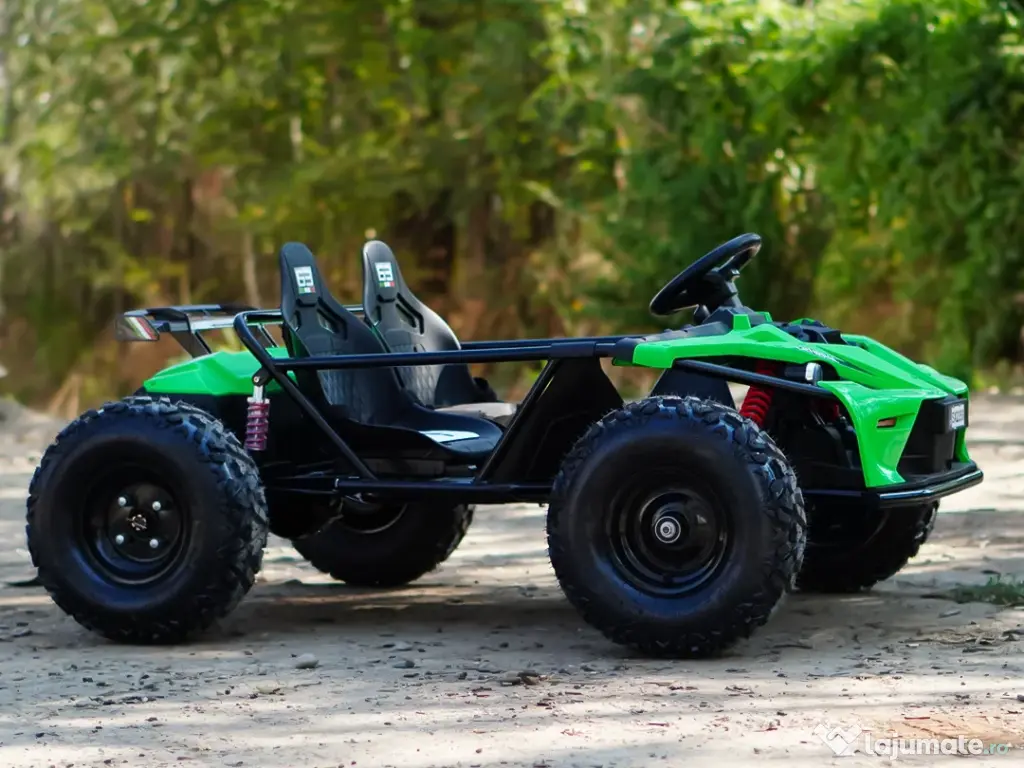 Buggy electric Kinderauto General, 800W 48V 20Ah, roti gonflabile Green 