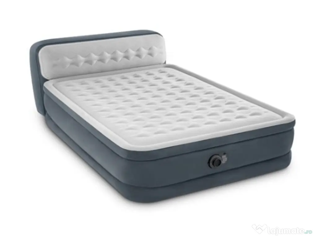 Saltea Pat Gonflabila Intex 2 Persoane Oaspeti Pompa Incorporata 236x152x46cm