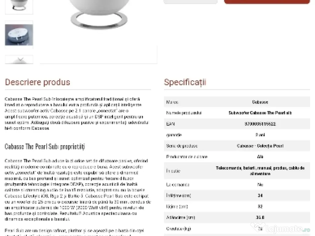 Subwoofer Cabasse The Pearl