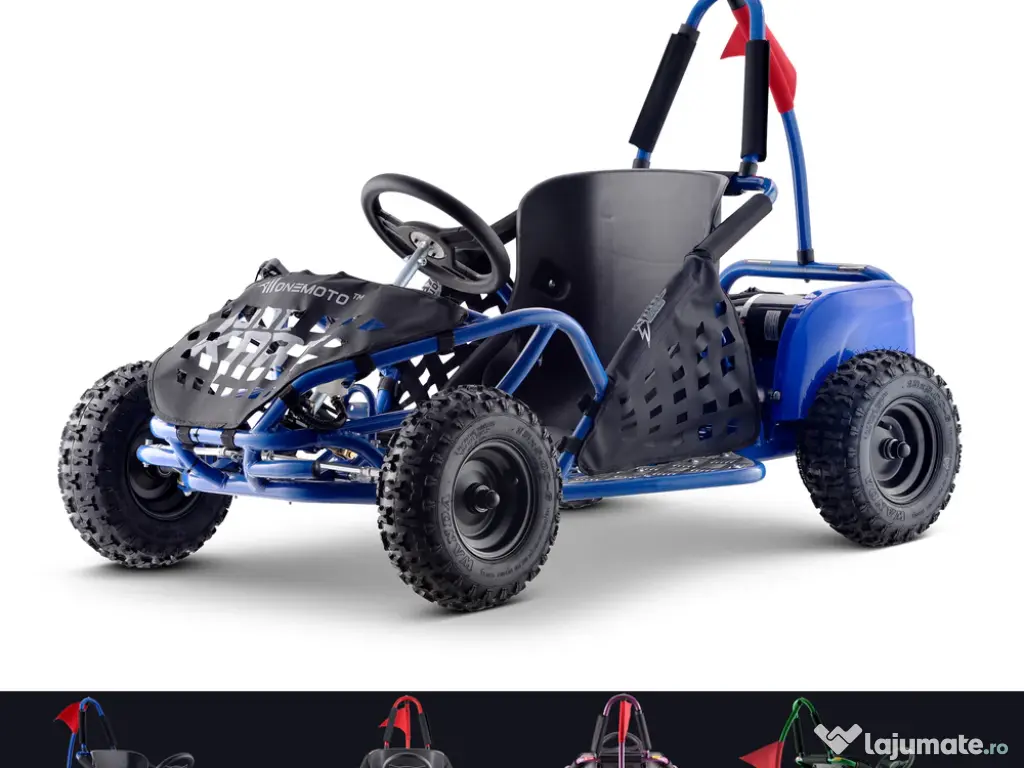 Kart electric pentru copii Kinder ecoGokart 1000W, baterie 48V Blue 