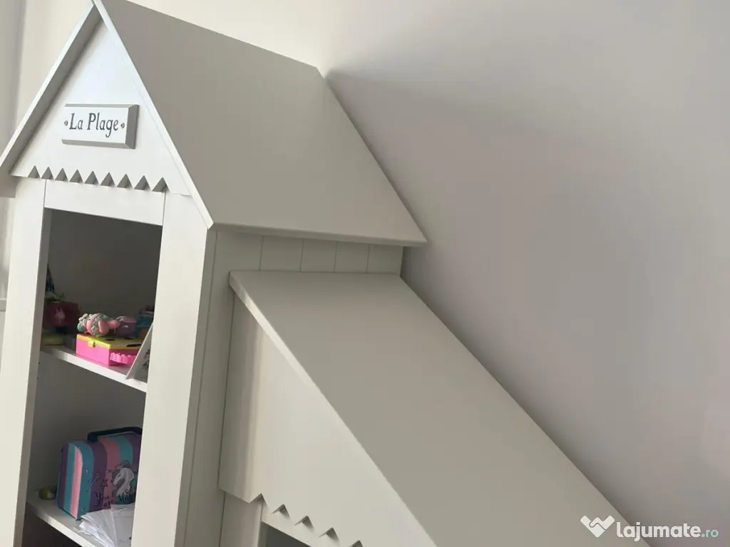 Bibliotecă copii Pinio Marsylia – 2 corpuri, alb 