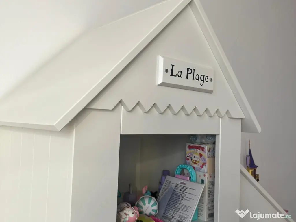 Bibliotecă copii Pinio Marsylia – 2 corpuri, alb 