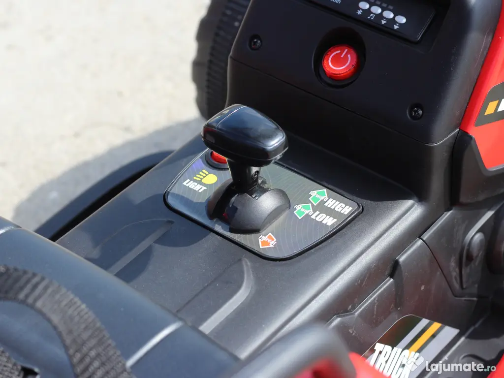 Tractoras electric Kinderauto BJ611 2x30W 12V cu remorca si RC RED 