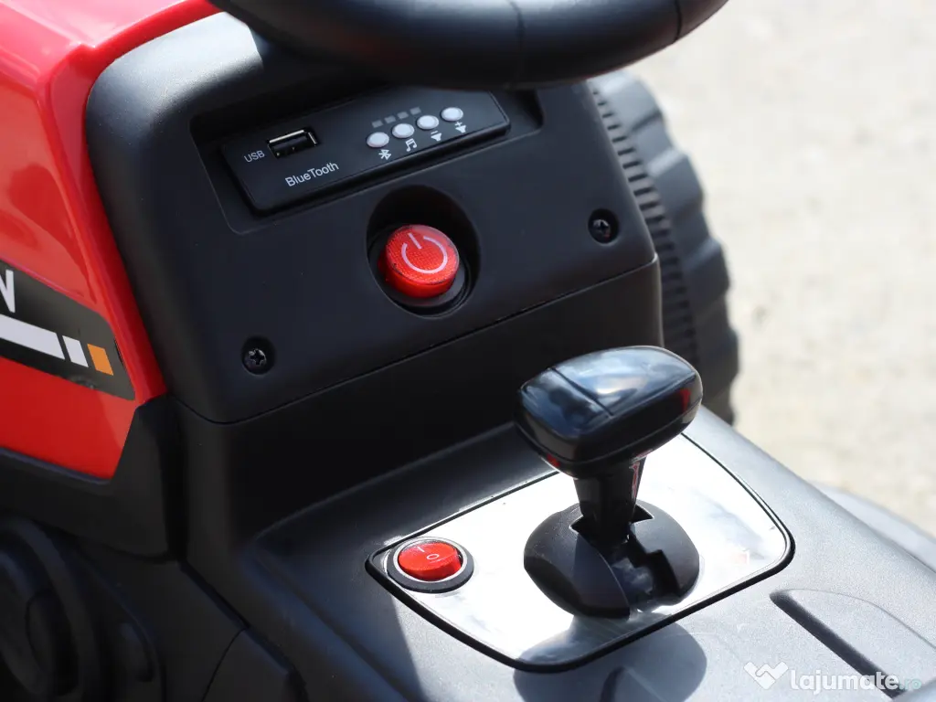 Tractoras electric Kinderauto BJ611 2x30W 12V cu remorca si RC RED 