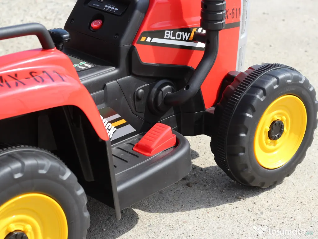 Tractoras electric Kinderauto BJ611 2x30W 12V cu remorca si RC RED 