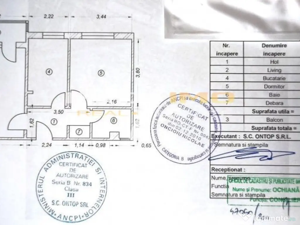 Apartament 2 camere su.52mp.et.10 din 10 decomandat Dorali M
