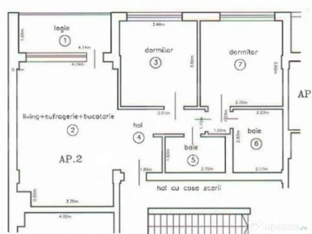 Apartament 3 camere, 75 mp, zona Elisabetin - restaurant Val