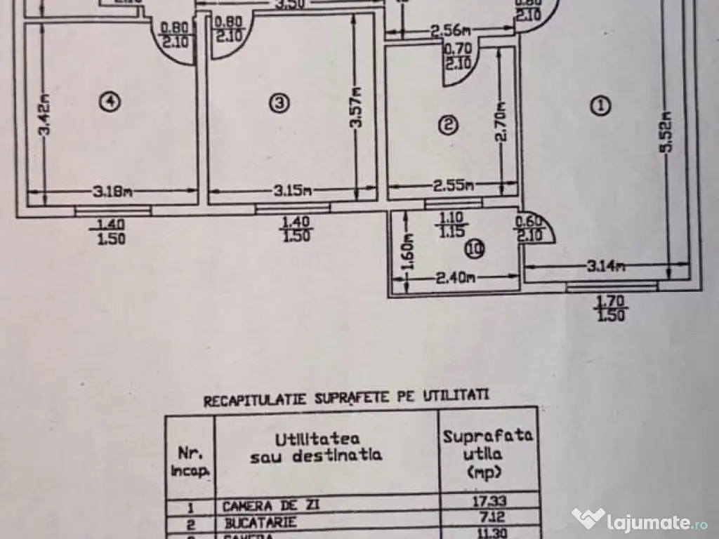 3 camere Decomandat 65 mp, Strada Modoran Ene