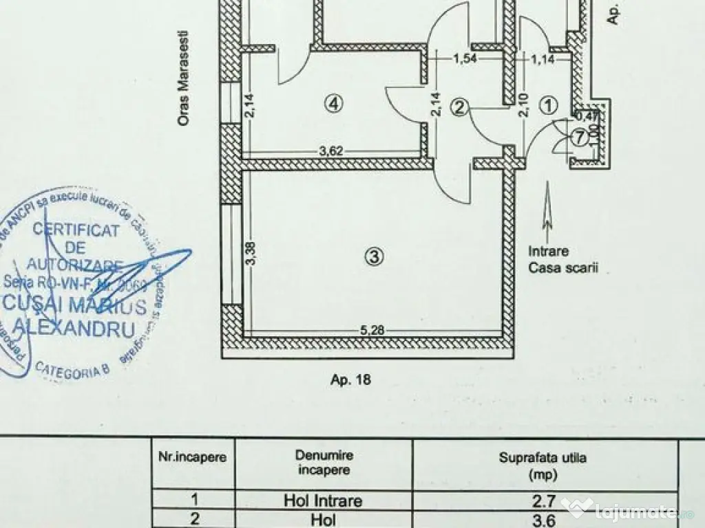 Exclusivitate - 2 camere Marasesti – 26.000 Euro, comis... 