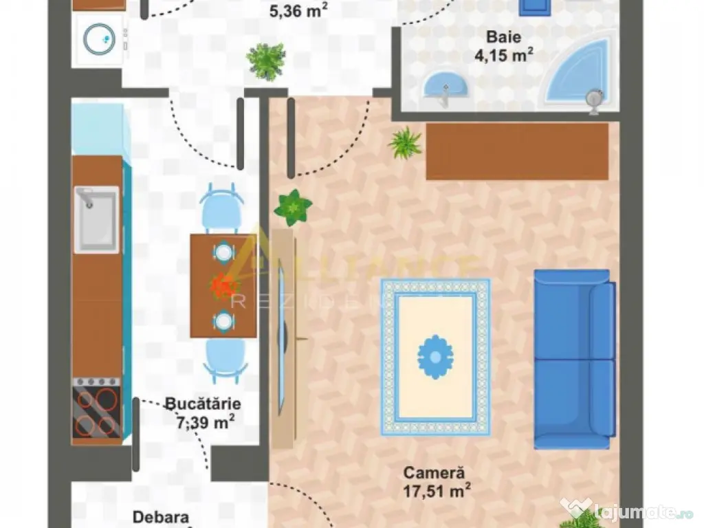 Garsoniera 36 mp, acces rapid la metrou Aparatorii Patriei 